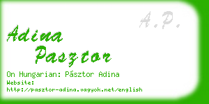 adina pasztor business card